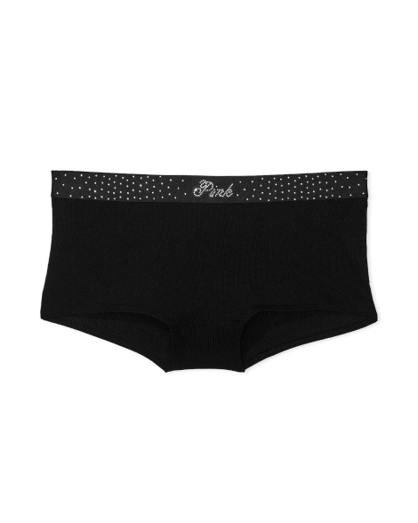 Женские трусики шортики Victoria's Secret Pink со стразами 1159826662 (Черный XXL)