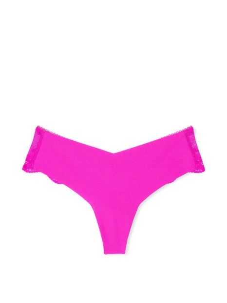 Бесшовные трусики тонг Victoria's Secret с сеточкой 1159826672 (Розовый XS)