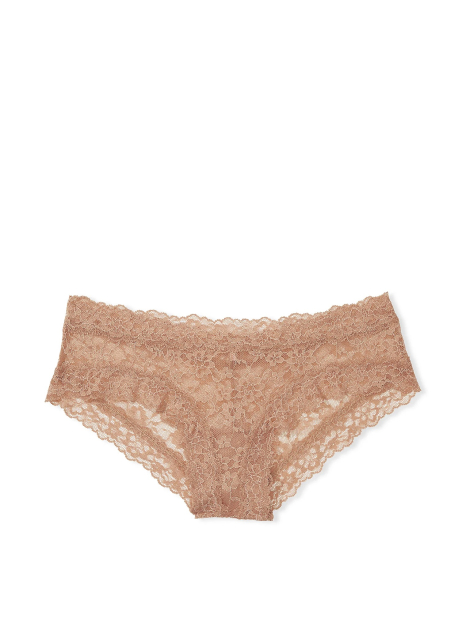 Кружевные трусики чики Victoria's Secret 1159838104 (Бежевый XL)