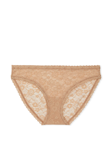 Кружевные трусики Victoria's Secret бикини 1159835004 (Бежевый XL)
