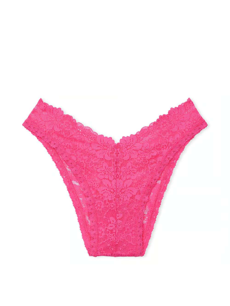 Женские кружевные трусики бразилияны Victoria's Secret Pink 1159827549 (Розовый M)
