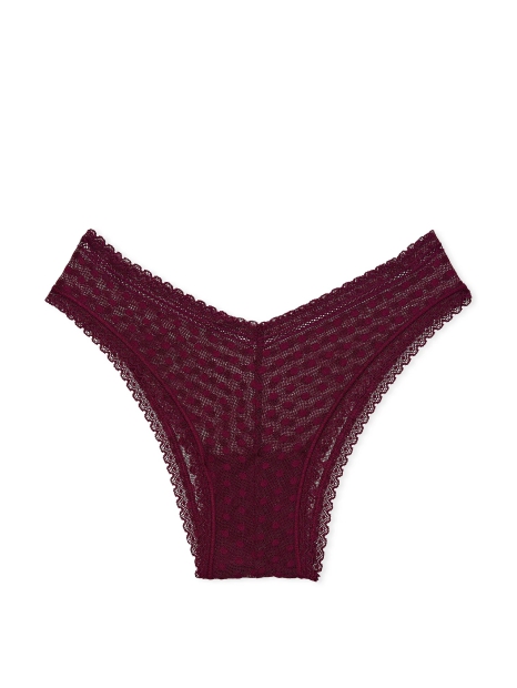 Женские сетчатые трусики бразилияны Victoria's Secret Pink 1159827552 (Бордовый S)