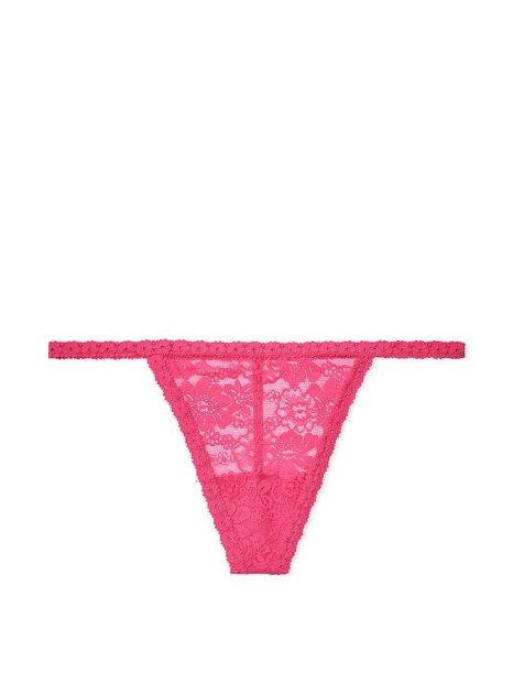 Женские кружевные трусики стринги Victoria's Secret Pink 1159828196 (Розовый M)