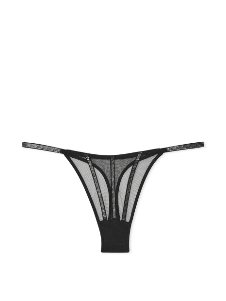 Эффектные трусики в сеточку Victoria's Secret со стразами 1159828801 (Черный XXL)