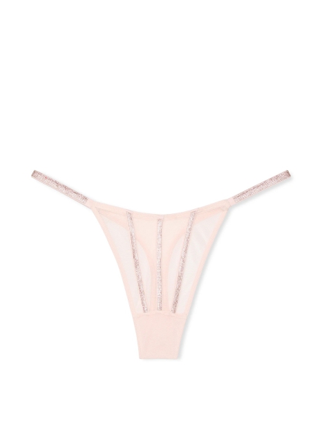 Эффектные трусики в сеточку Victoria's Secret со стразами 1159828827 (Розовый XS)
