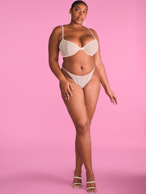 Эффектные трусики в сеточку Victoria's Secret со стразами 1159828827 (Розовый XS)
