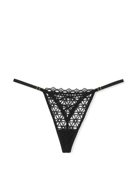 Мереживні трусики стрінги Victoria's Secret 1159831010 (Чорний XS)