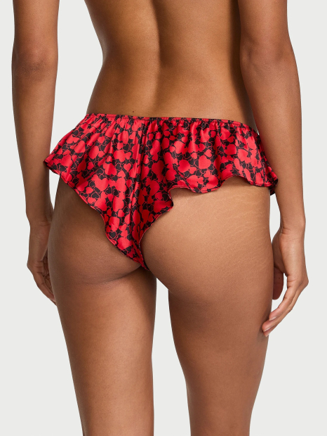 Женские атласные трусики чики Victoria's Secret с принтом 1159831037 (Красный XL)