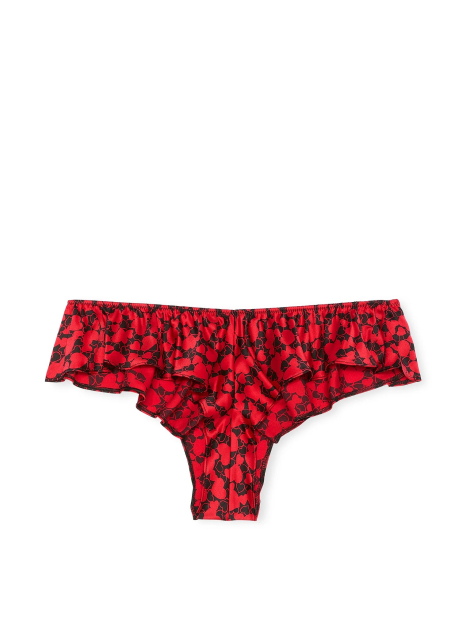 Женские атласные трусики чики Victoria's Secret с принтом 1159831037 (Красный XL)