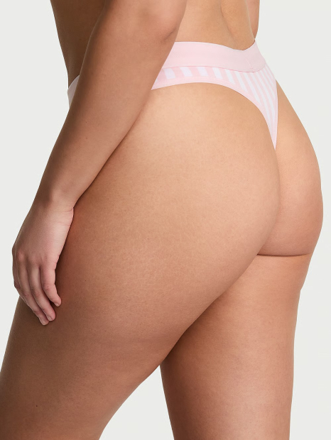 Хлопковые трусики тонг Victoria's Secret с принтом 1159831104 (Розовый S)