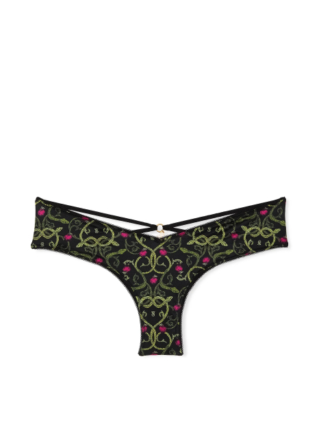 Жіночі гладкі трусики чики Victoria's Secret з еластичними ремінцями 1159831106 (Чорний XXL)