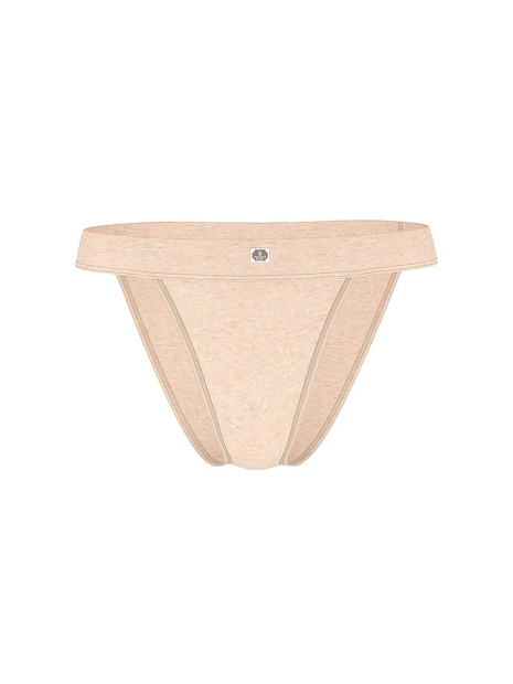 Бавовняні трусики танга Victoria's Secret з логотипом 1159831303 (Бежевий XL)