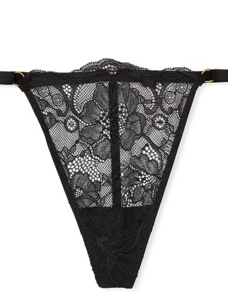 Кружевные трусики стринги Victoria's Secret 1159831310 (Черный XS)