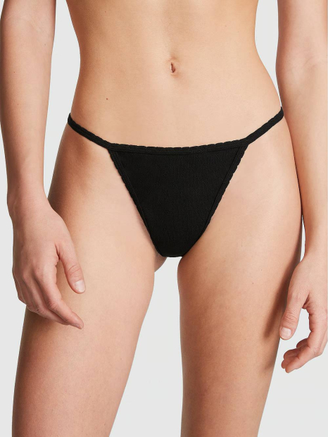 Трусики стрінги Victoria's Secret PINK 1159831486 (Чорний S)