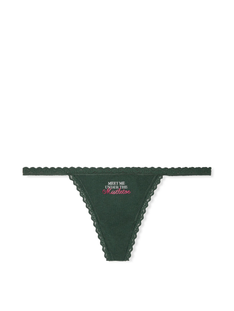 Женские трусики стринги Victoria's Secret с надписью 1159831614 (Зеленый L)