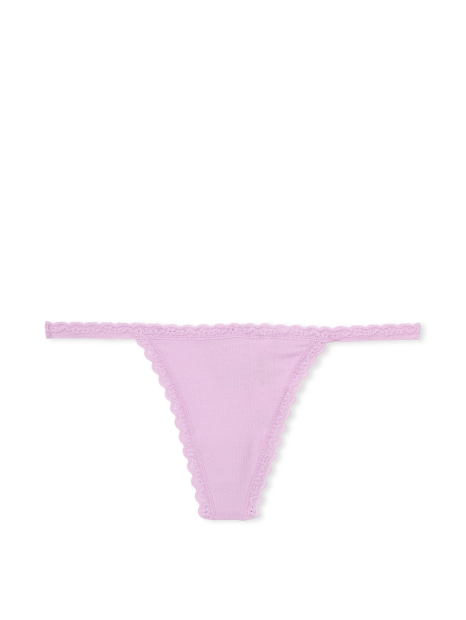 Женские трусики стринги Victoria's Secret с кружевом 1159831616 (Сиреневый L)