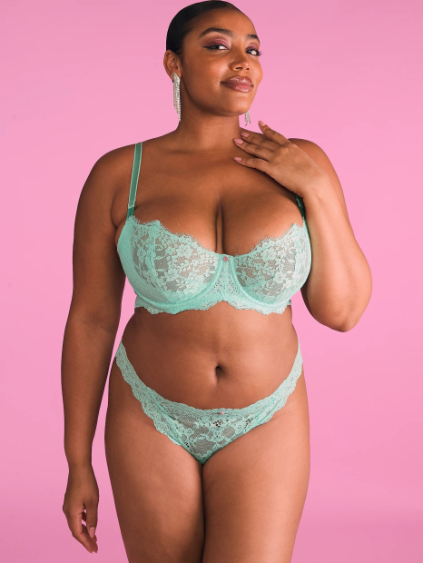 Мереживні трусики бразилії Victoria's Secret 1159831679 (Бірюзовий L)