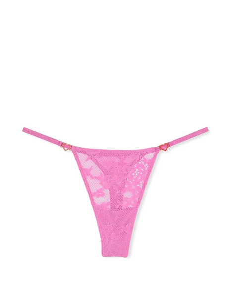 Мереживні трусики тонг Victoria's Secret з підвісками зі страз 1159831699 (Рожевий S)