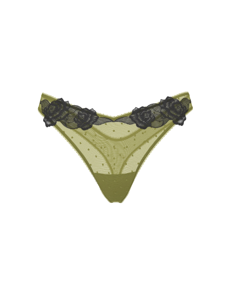 Сетчатые трусики тонг Victoria's Secret с кружевом 1159831707 (Зеленый M)