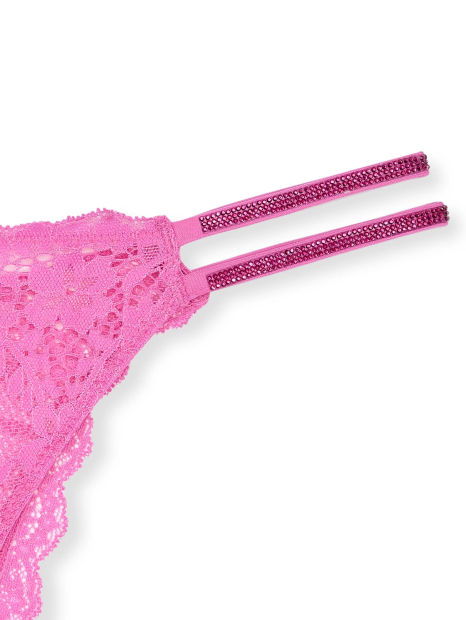 Мереживні трусики зі стразами Victoria's Secret бразиліана 1159831711 (Рожевий L)