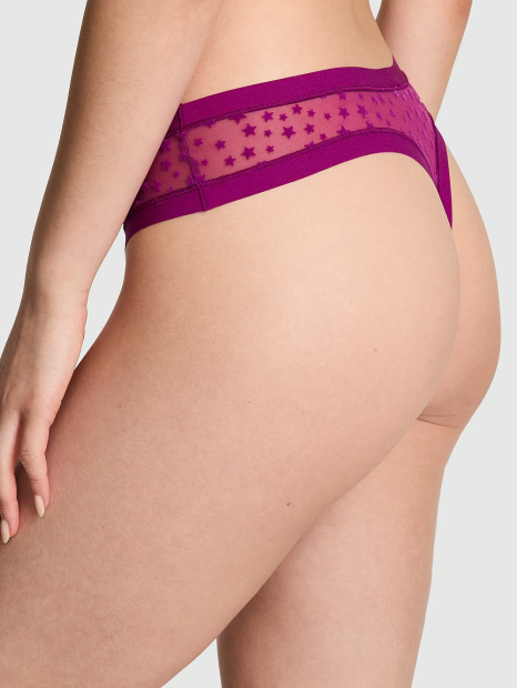Сетчатые трусики тонг Victoria's Secret Pink с принтом 1159831912 (Розовый S)