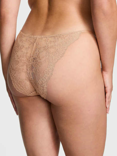 Мереживні трусики бікіні Victoria's Secret 1159832009 (Бежевий M)