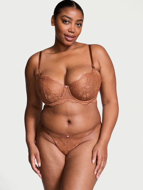 Мереживні трусики бікіні Victoria's Secret 1159832023 (Коричневий XL)