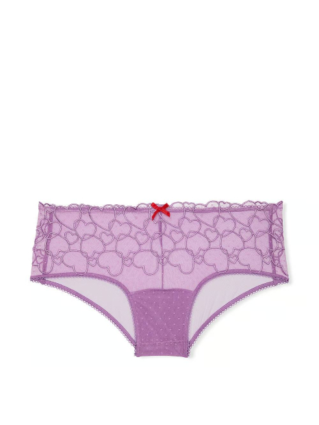 Жіночі сітчасті трусики чіки Victoria's Secret Pink з вишивкою 1159832058 (Фіолетовий S)