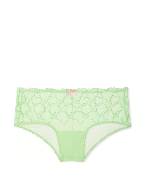 Жіночі сітчасті трусики чіки Victoria's Secret Pink з вишивкою 1159832061 (Салатовий S)