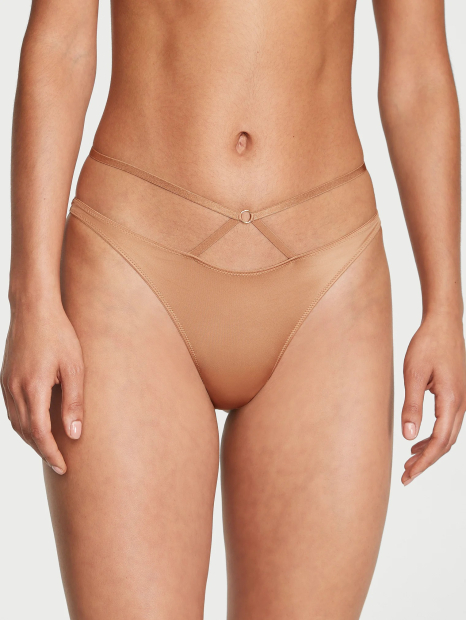 Жіночі гладкі трусики тонг Victoria's Secret 1159832064 (Коричневий M)