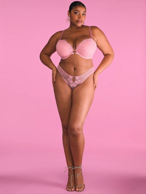 Трусики бразилії Victorias Secret з 3D вишивкою 1159832309 (Рожевий S)
