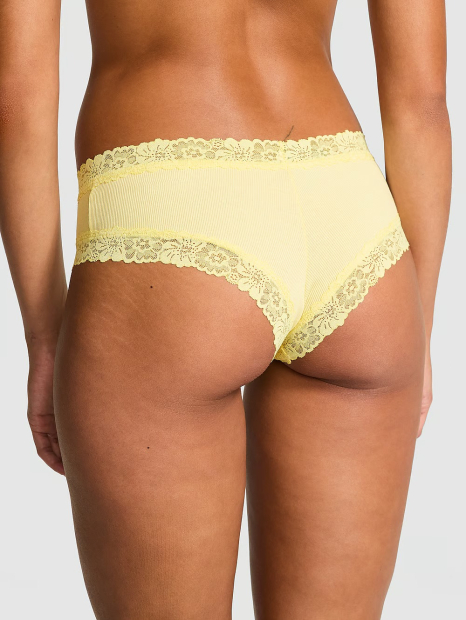 Женские трусики в рубчик Victoria's Secret PINK чики 1159832663 (Желтый XL)