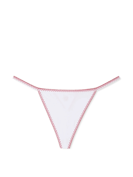 Женские трусики стринги Victoria's Secret с отделкой в ​​виде сердец 1159832671 (Белый M)