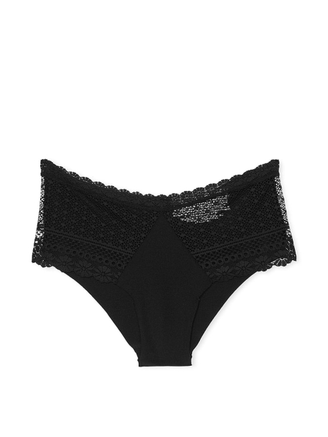 Женские бесшовные трусики чики Victoria's Secret с кружевом 1159832675 (Черный XXL)