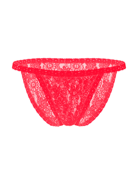 Кружевные трусики бикини Victoria's Secret PINK 1159833325 (Красный M)