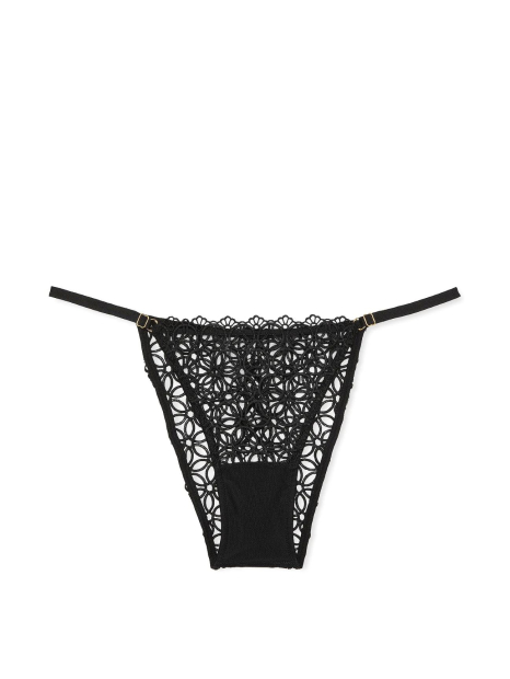 Открытые трусики бразильяны Victoria's Secret 1159835114 (Черный L)