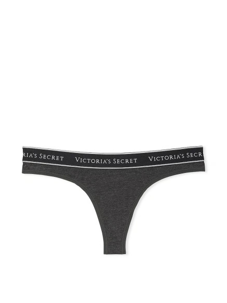 Женские трусики тонг Victoria's Secret с логотипом 1159833067 (Серый XS)