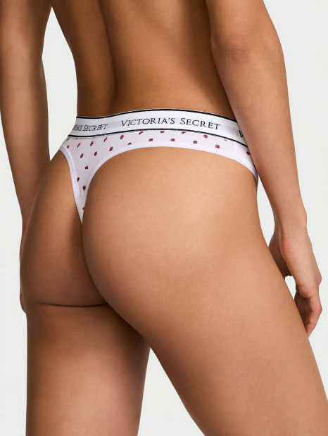 Женские трусики тонг Victoria's Secret с принтом 1159833363 (Белый S)