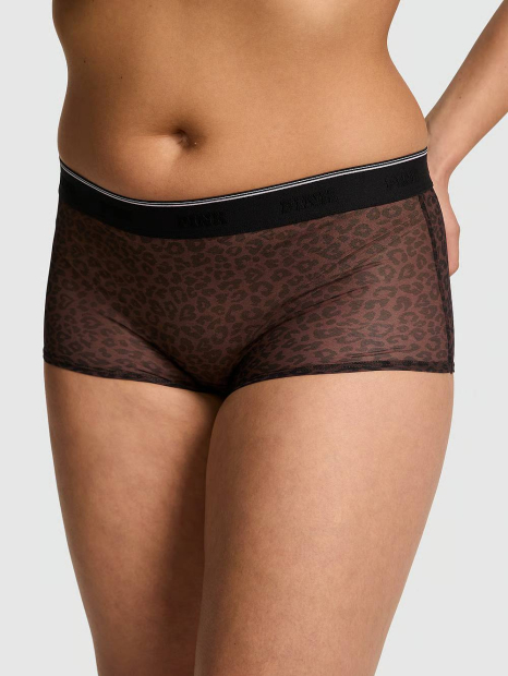Сетчатые трусики шортики Victoria's Secret Pink 1159834385 (Леопардовый XS)