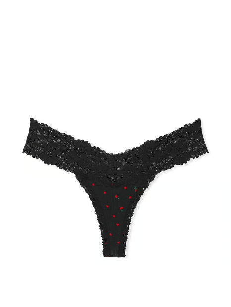 Женские трусики Victoria's Secret Pink тонг 1159833406 (Черный XL)