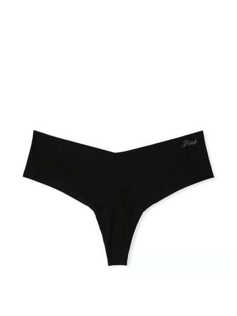 Бесшовные трусики тонг Victoria's Secret Pink 1159833408 (Черный XL)