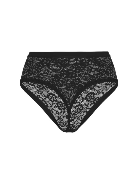 Стильные бесшовные трусики тонг Victoria's Secret с высокой посадкой 1159833461 (Черный M)