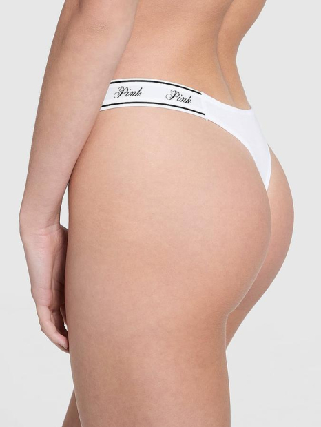 Стильні трусики тонг Victoria's Secret Pink 1159833465 (Білий M)