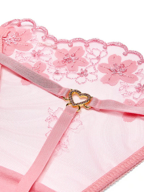 Жіночі трусики стрінги Victoria's Secret з 3D вишивкою 1159833497 (Рожевий XXL)