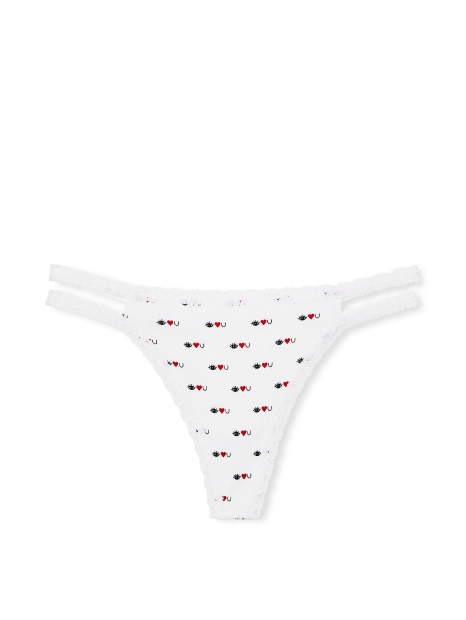 Женские хлопковые трусики тонг Victoria's Secret Pink 1159833558 (Белый L)