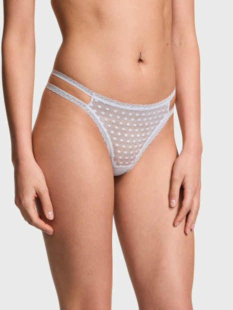 Женские трусики тонг Victoria's Secret Pink с принтом 1159833673 (Голубой S)