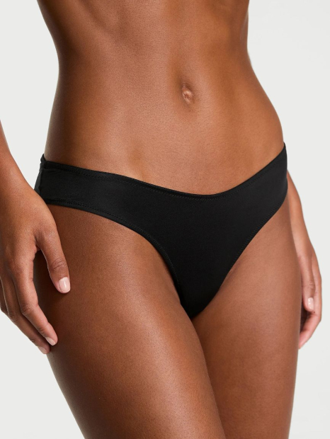 Гладкие трусики танга Victoria's Secret с ремешками 1159833816 (Черный XL)