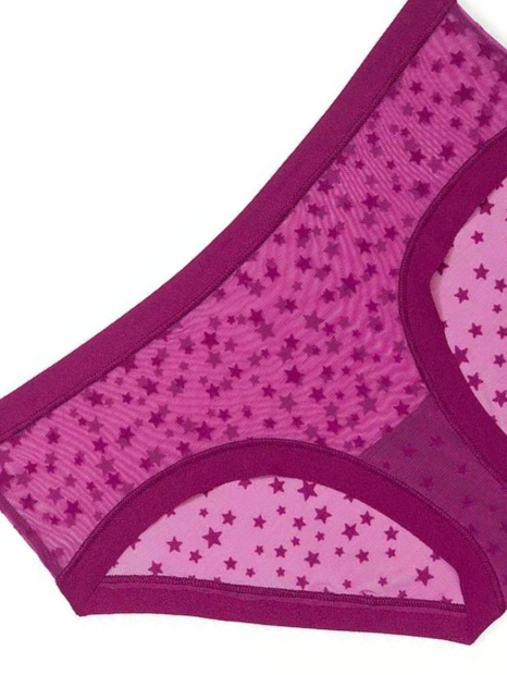 Сетчатые трусики хипхаггеры Victoria's Secret Pink с принтом 1159833879 (Розовый S)