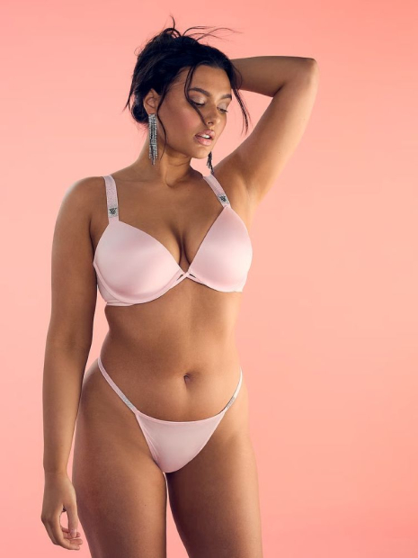 Трусики со стразами Victoria's Secret стринги 1159834223 (Розовый L)