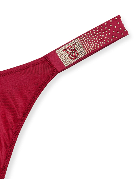 Трусики со стразами Victoria's Secret тонг 1159834064 (Красный S)